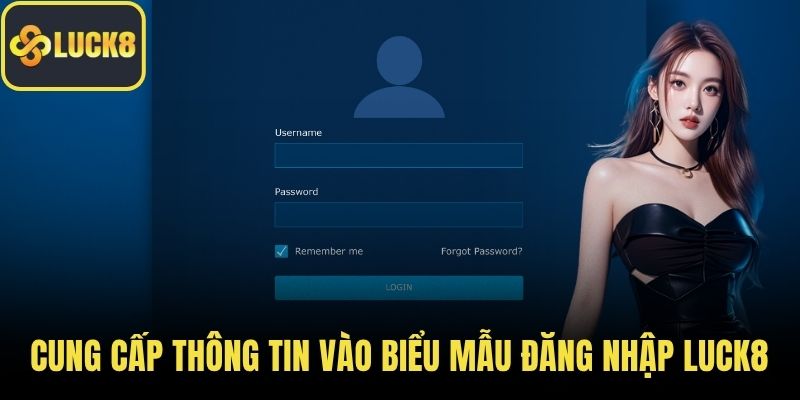 Cung cấp thông tin vào biểu mẫu đăng nhập LUCK8
